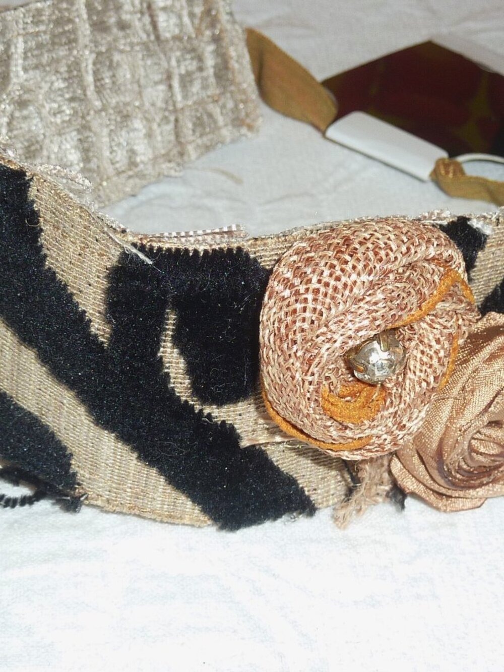 NWT Gypsy South Atlanta Black Swirl Rhinestone Accents Choker, Headband - Picture 2 of 5